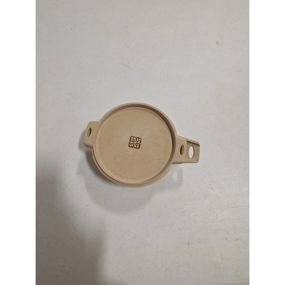 LittonWare Microwave Cookware 2 Cup Round Bowl 39278 Lid 39277 Vintage Used